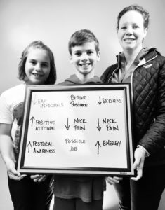 A group of people holding up a board with a picture.